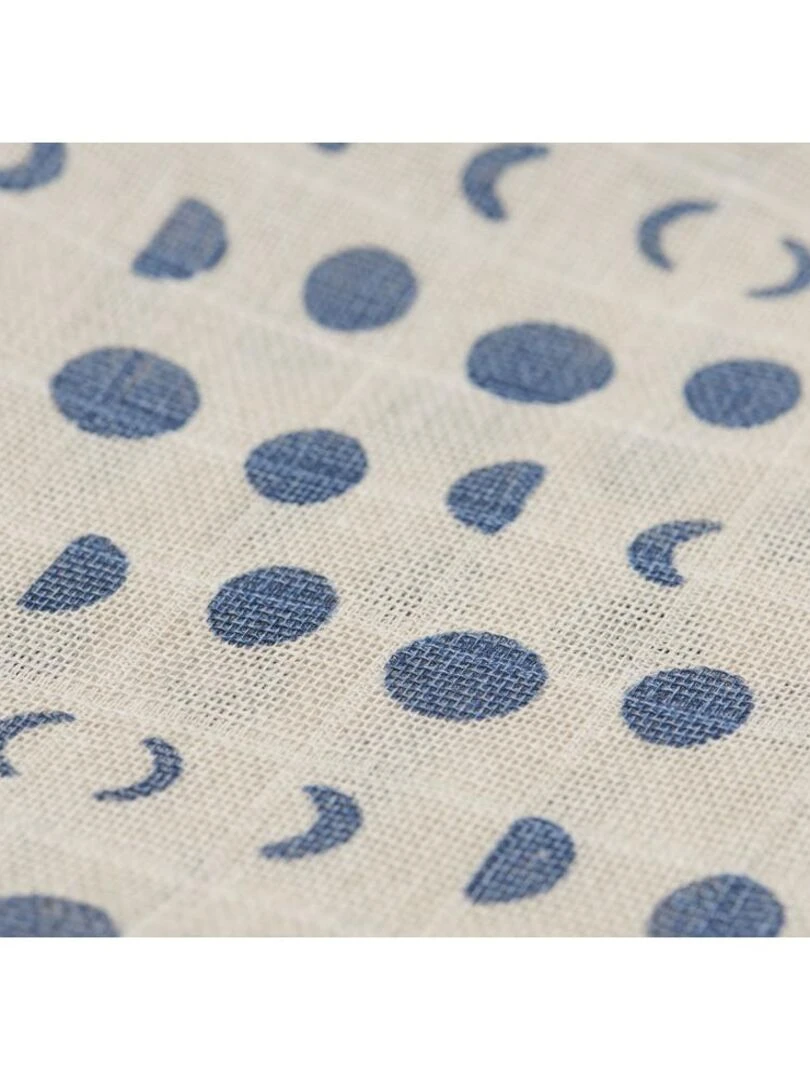 Lange gaze Coton Small 70x70cm Moonlight (3 pcs) Jo Bleu