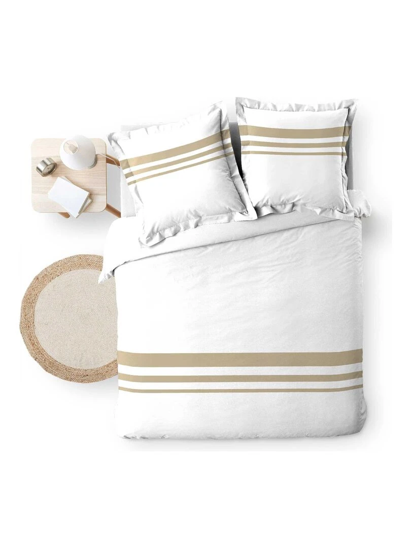 Housse de couette + 2 taies Margaux Blanc
