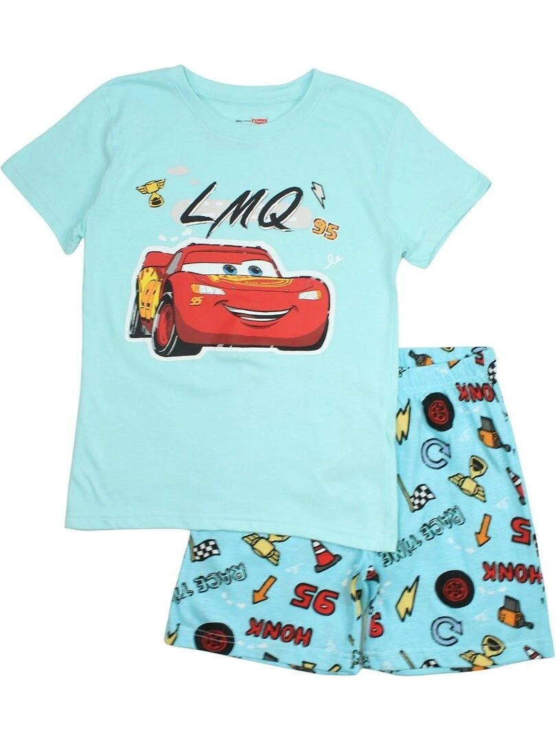 Cars Ensemble T shirt short garçon Imprimé Cars Bleu
