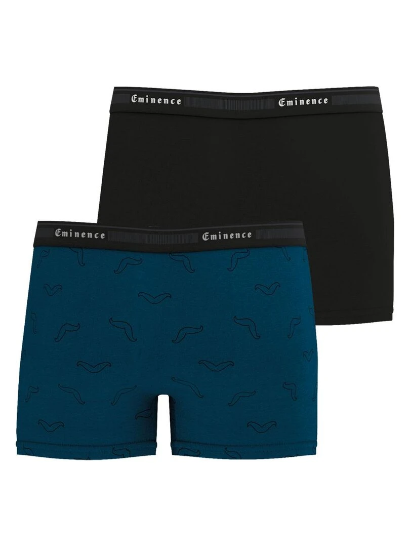 Lot de 2 boxers homme Tailor   Noir Kaki Bleu