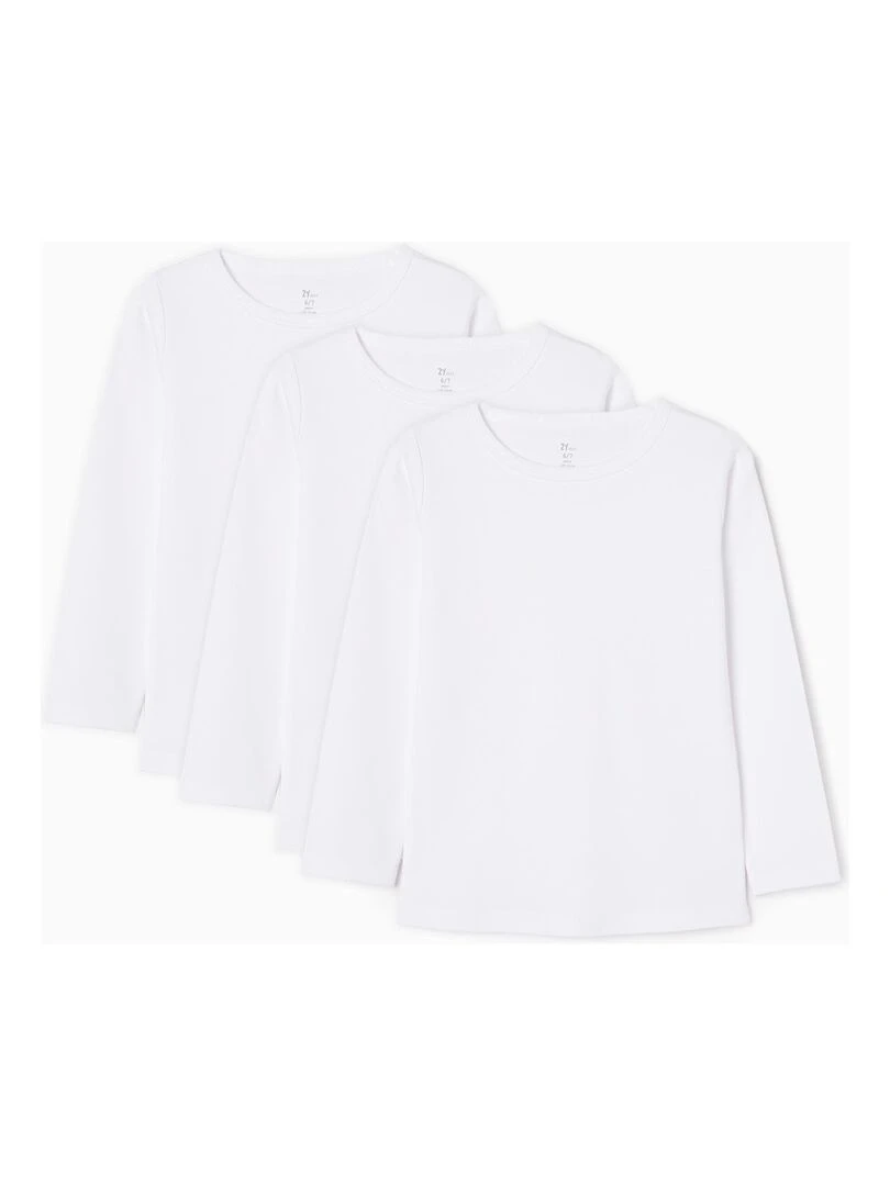 Lot 3 Maillots de Corps en Coton Fille ESSENTIALS LINE Blanc