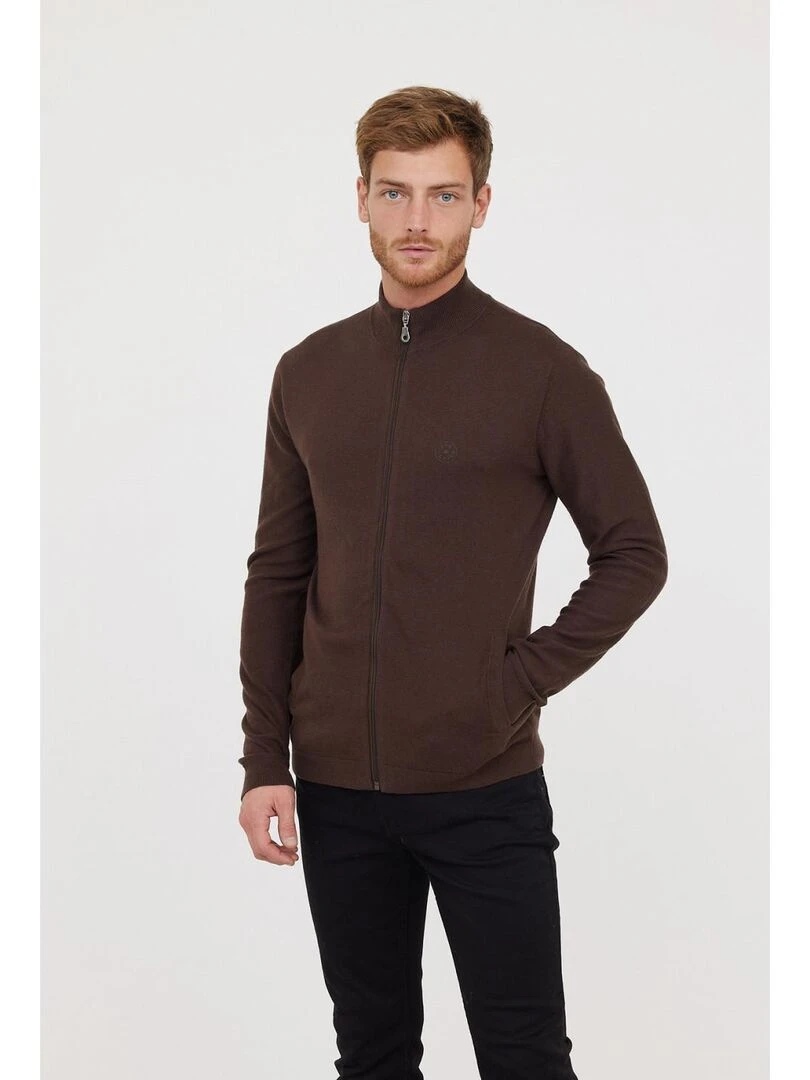 Lee Cooper Gilet manches longues coton regular CELIUS Marron foncé