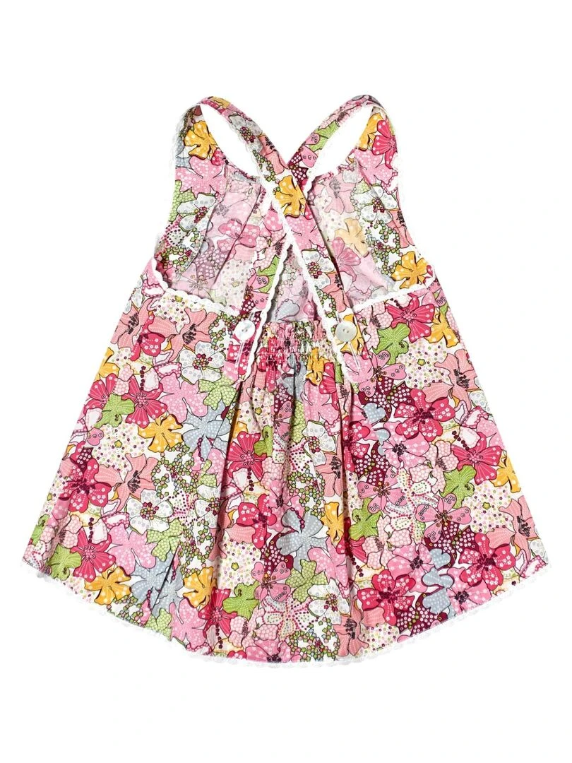 Blouse à Bretelles Été Fille  Fleurie Liberty Rose  ANAIS   'LA FAUTE A VOLTAIRE'   Blanc Rose