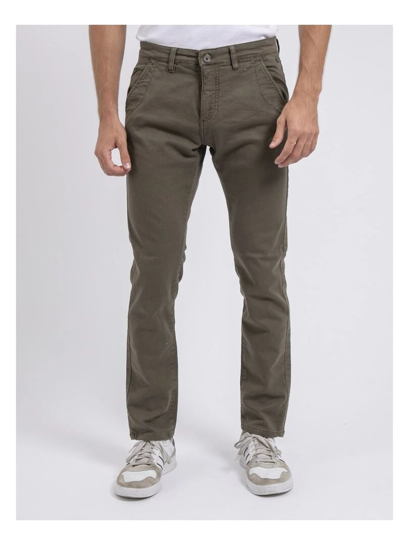 Pantalon chino coupe ajustée VALBACOL Kaki