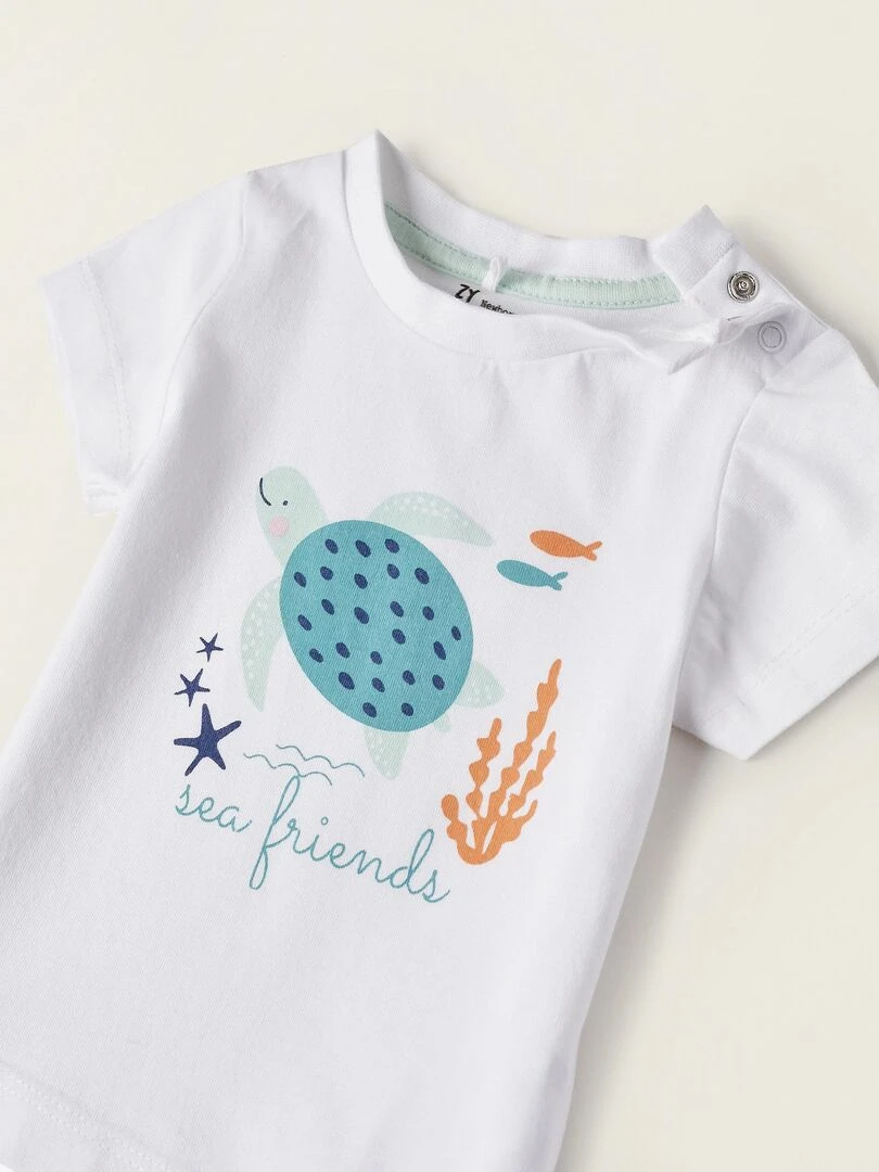 T Shirt + Short + Chapeau Pour Nouveau Né  NATURE TAKEOVER   Blanc