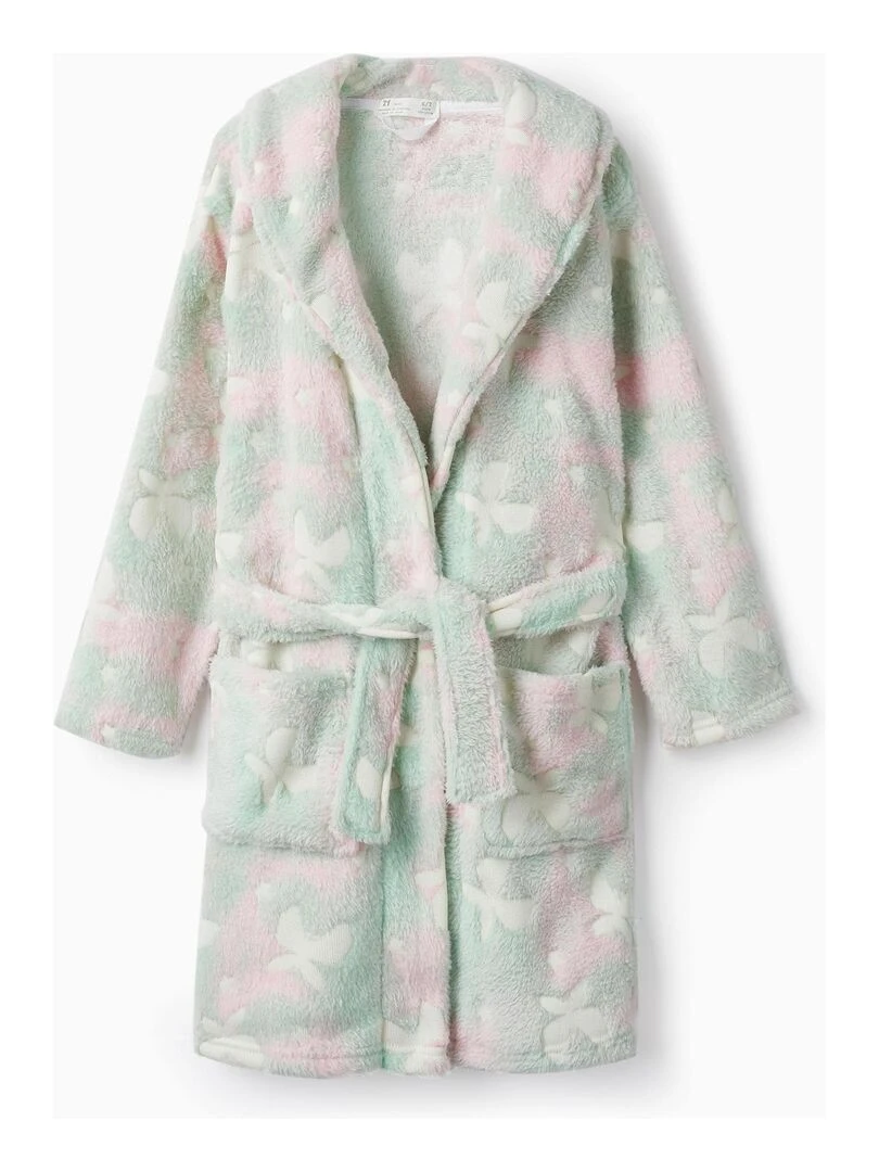 Robe de chambre en corail pour fille 'Étoiles et Papillons' BOUQUETS DES MIMOSAS Vert clair