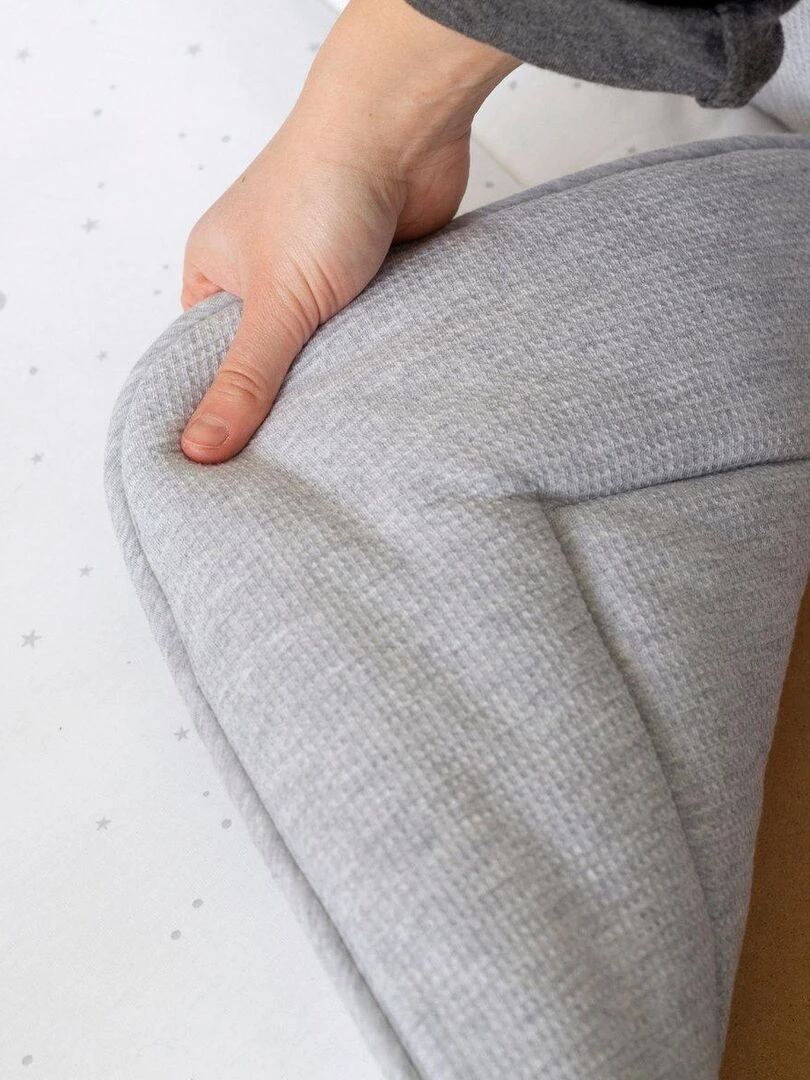 Bemini Tapis de parc et jeu Pady waffle et jersey bio   Gris chiné