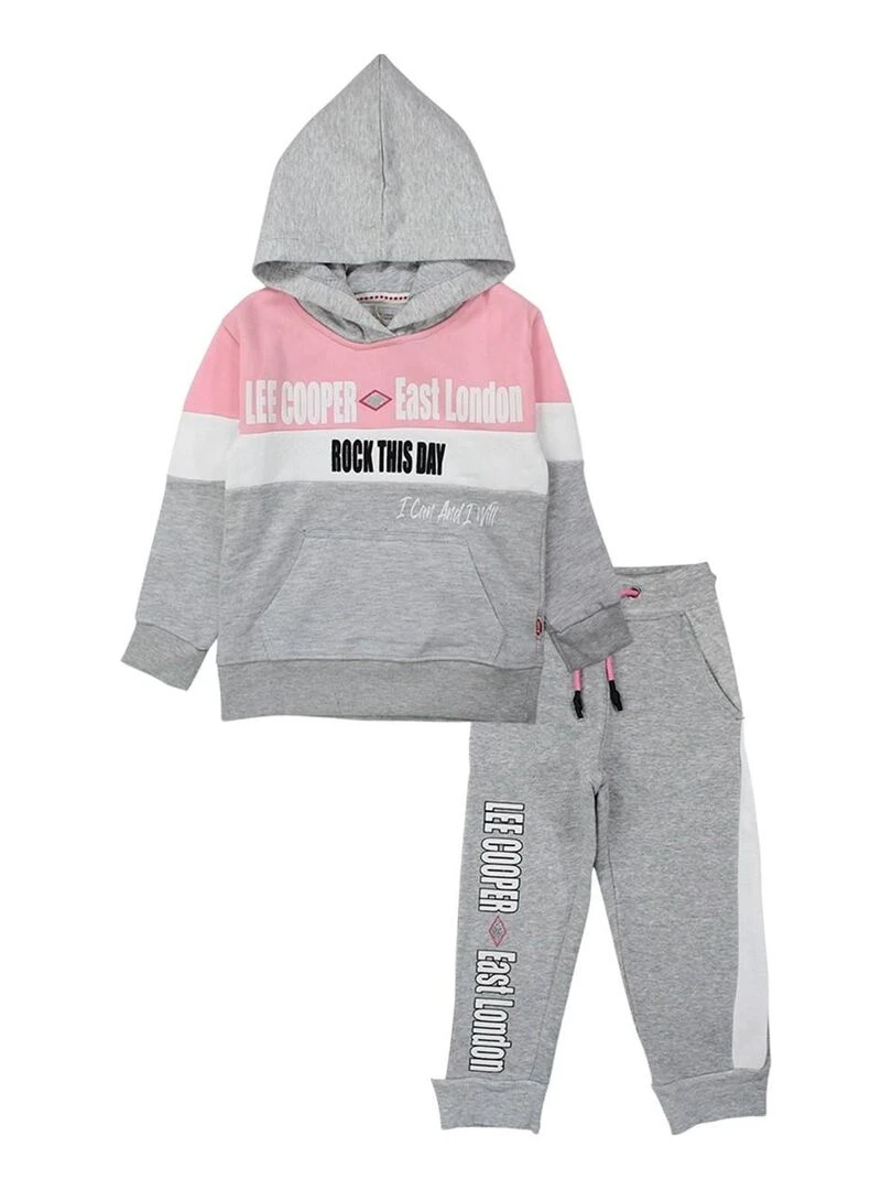 Lee Cooper Ensemble Sweat pantalon fille Imprimé Logo Gris