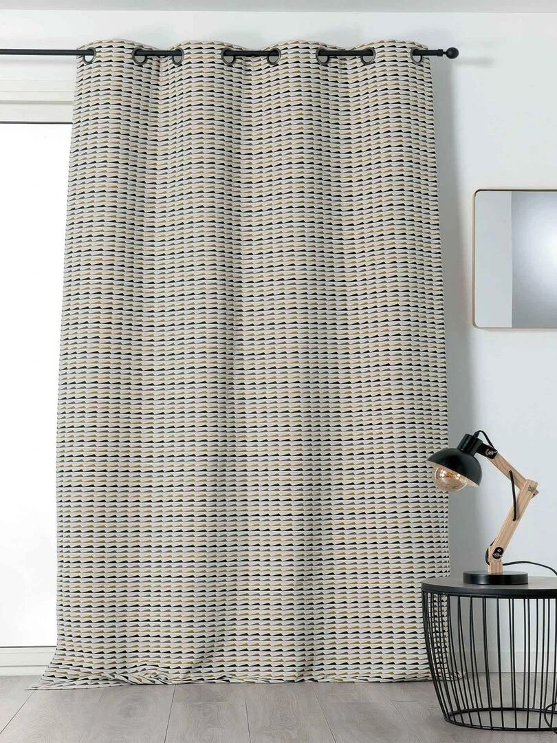 Rideau à Motifs Géométriques Colorés Blanc