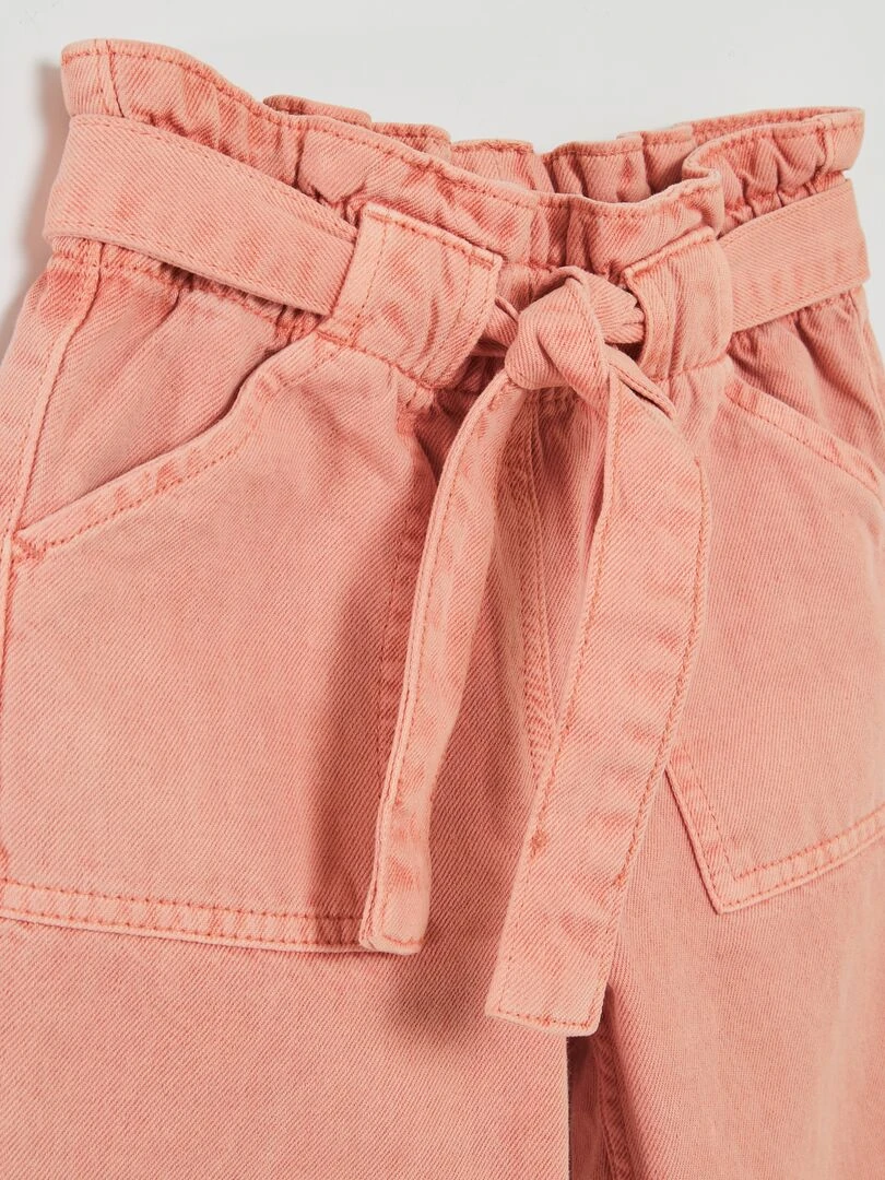 Jean mom à taille ceinturée   Rose