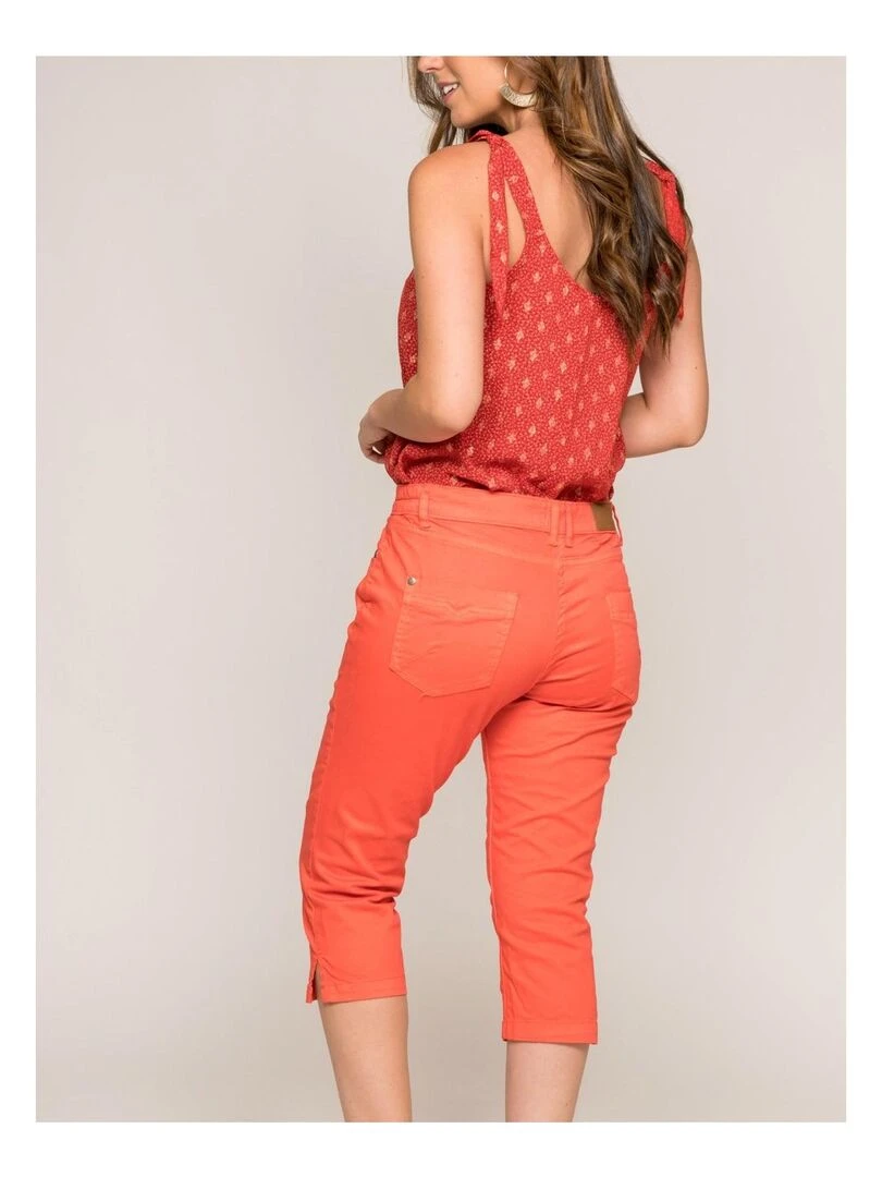 Pantacourt slim XIMI   Rose rouge