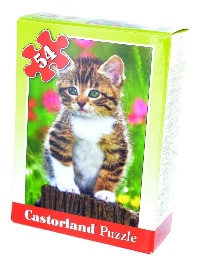 Puzzle 54 pièces : Mini puzzle : Chaton sur une souche N/A