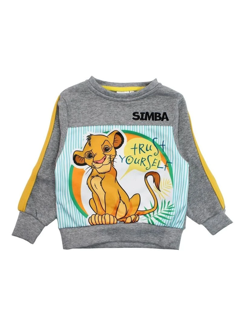 Disney Sweat garçon imprimé Le Roi Lion Gris