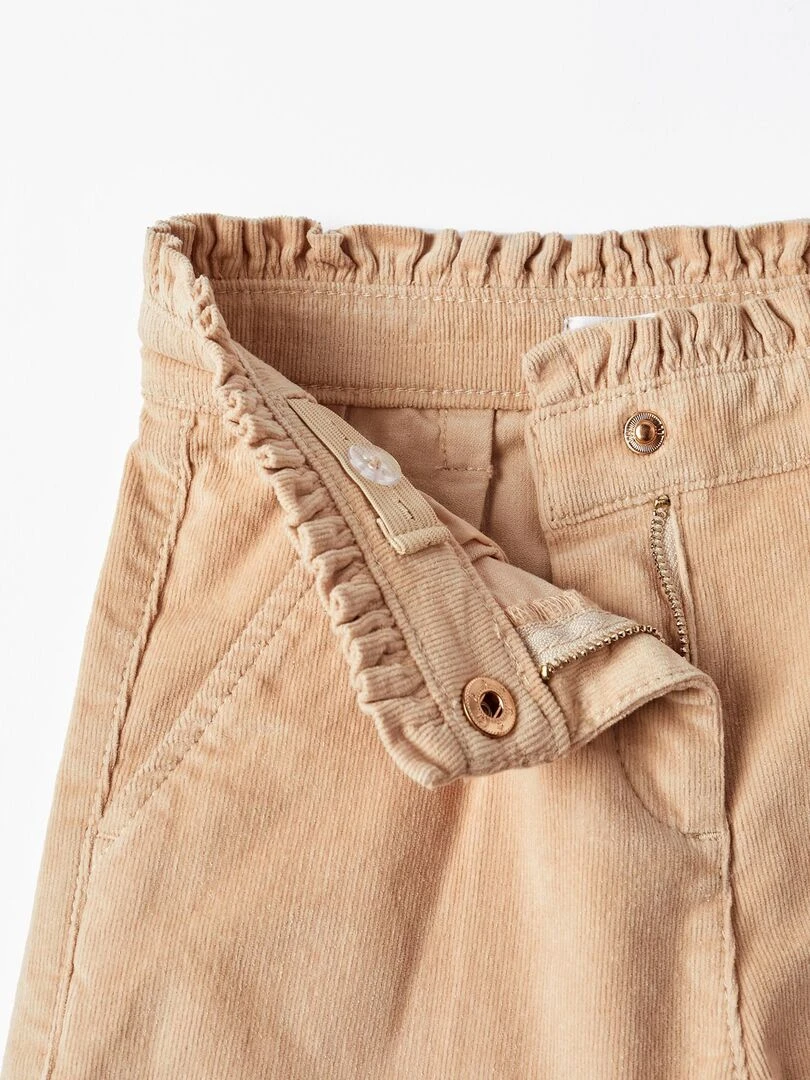 Shorts en velours côtelé pour fille   LITERATURE CLUB   Beige clair