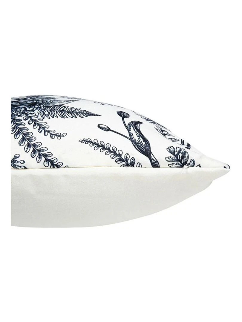 Housse de coussin 40x40 cm Flora noir blanc Blanc