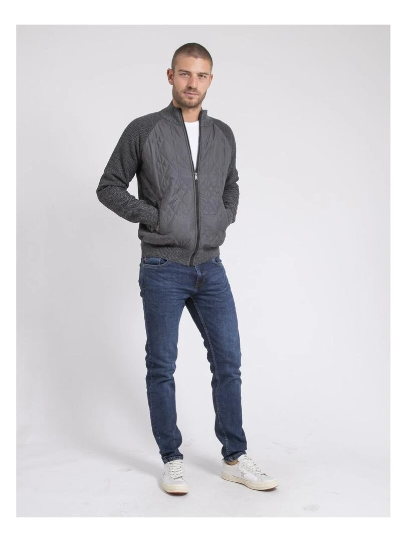 Gilet col montant doublure sherpa LAMANTIN   Gris