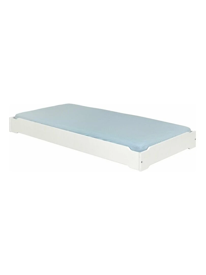 Pack 2 lits empilables et 2 matelas Jelly   AKITEN RETAIL   Blanc Blanc