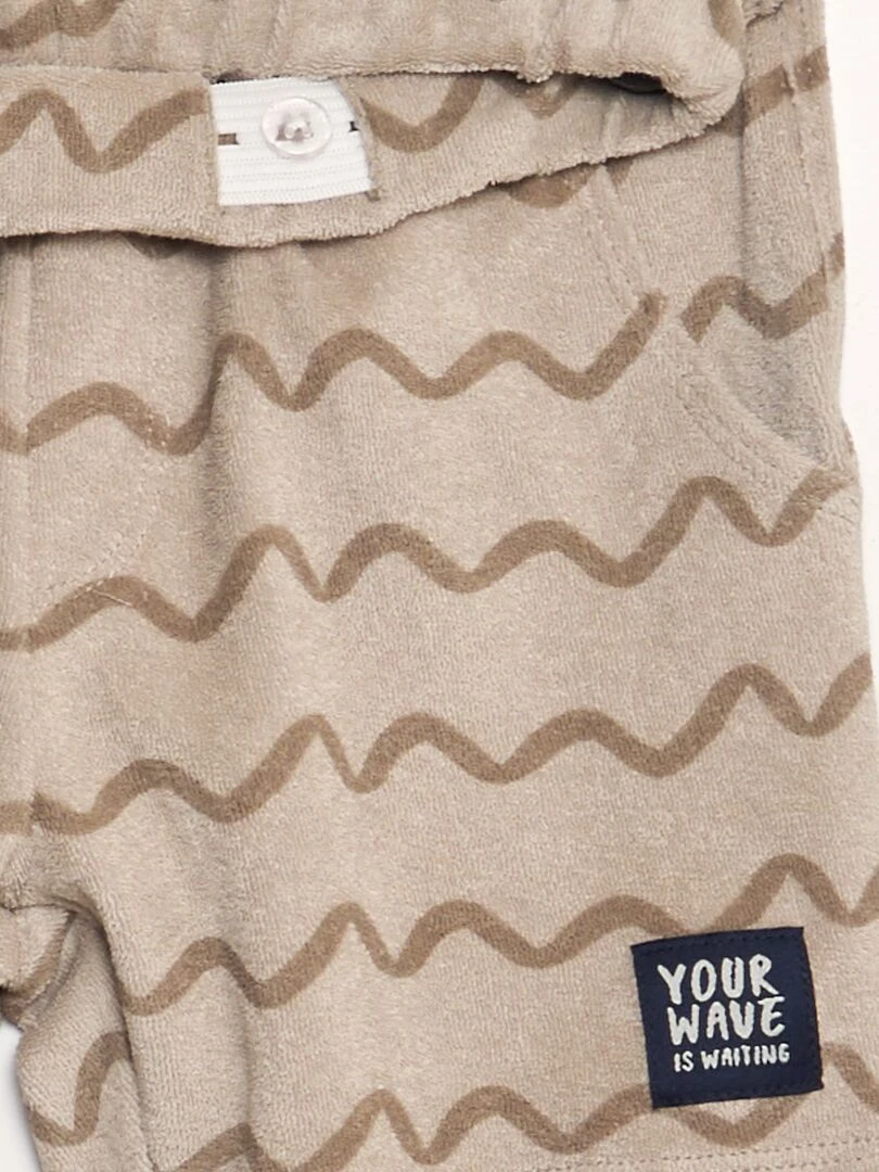 Short éponge imprimé Beige
