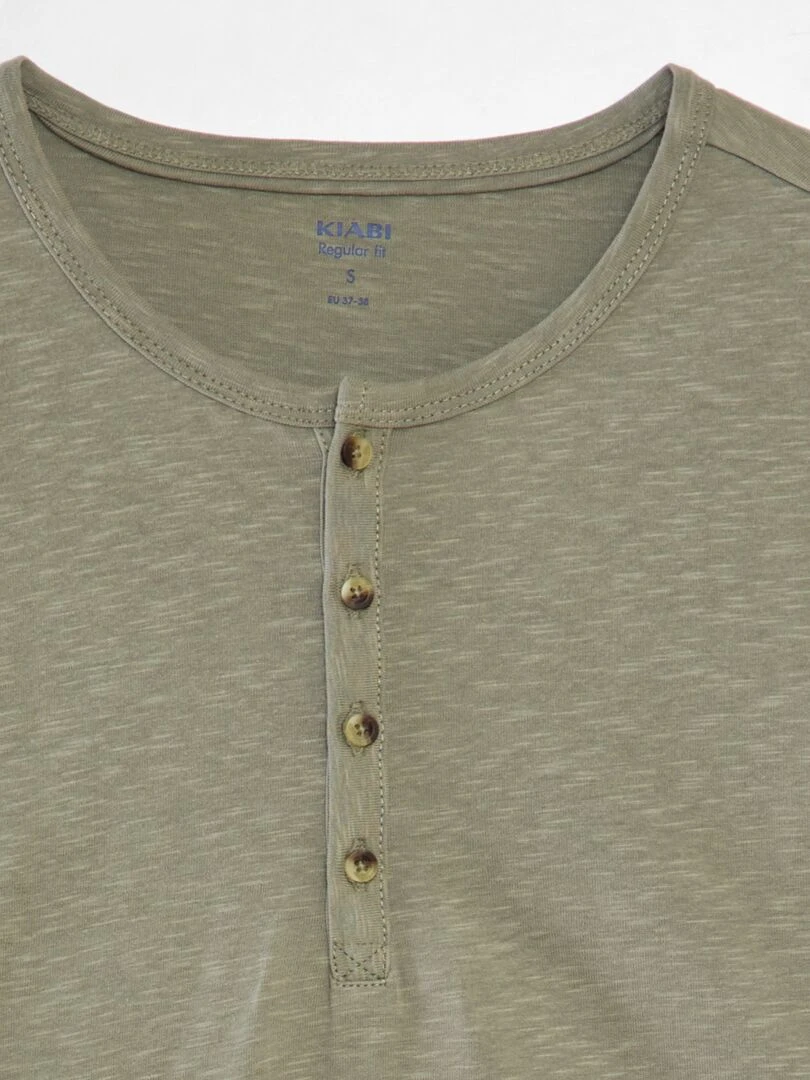 T shirt en jersey à col mao   Vert