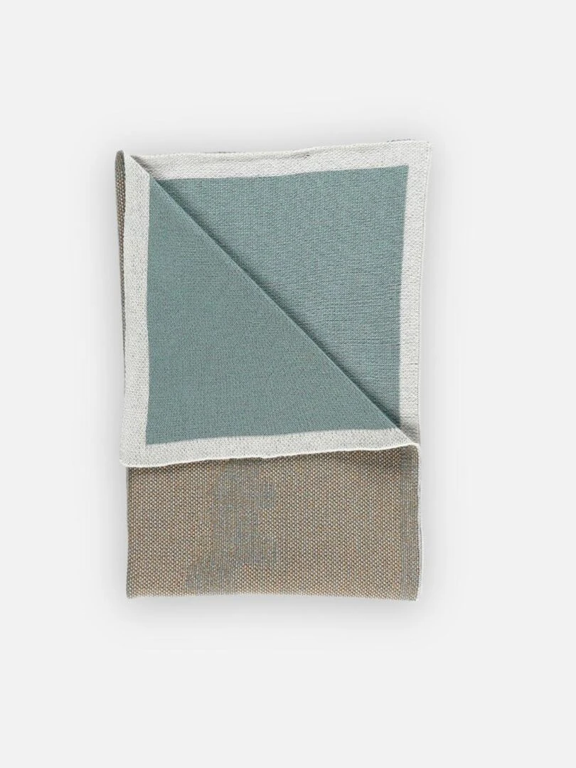 Couverture tricot 75 x 100 cm en jacquard BIO    Noukie's   Vert