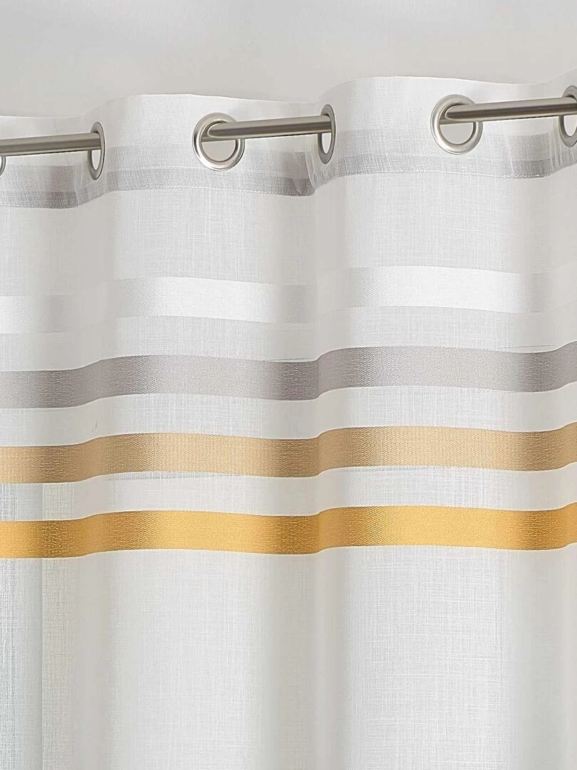 Voilage en étamine à rayures bayadères   Jaune