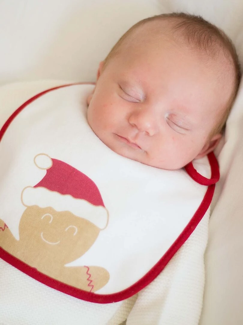 Lot de 2 bavoirs de naissance de Noël   Rouge