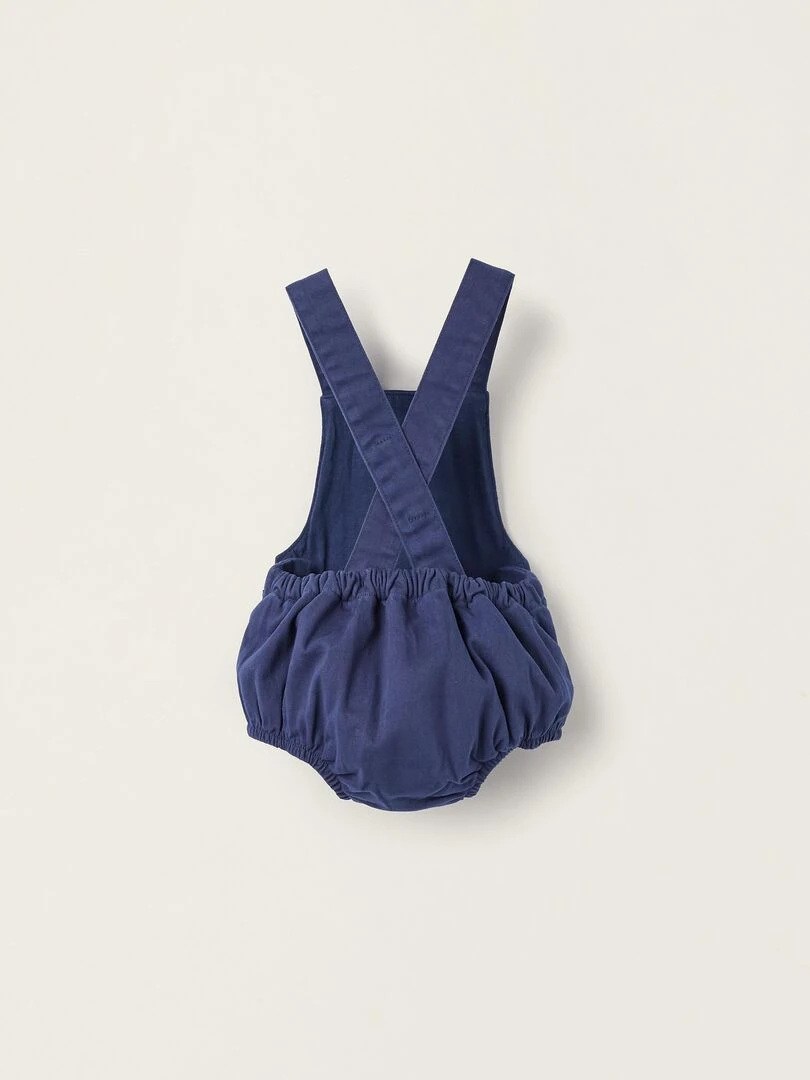 Combi short en Coton Sergé pour Nouveau Né Bleu foncé