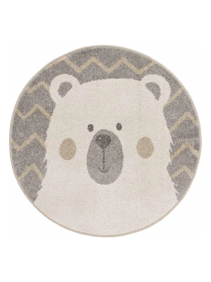 Tapis rond Ours polaire le igloo Marron