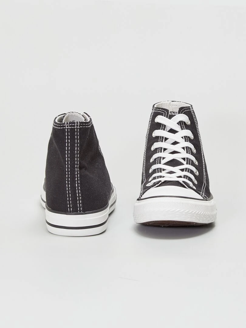 Baskets montantes en toile   noir