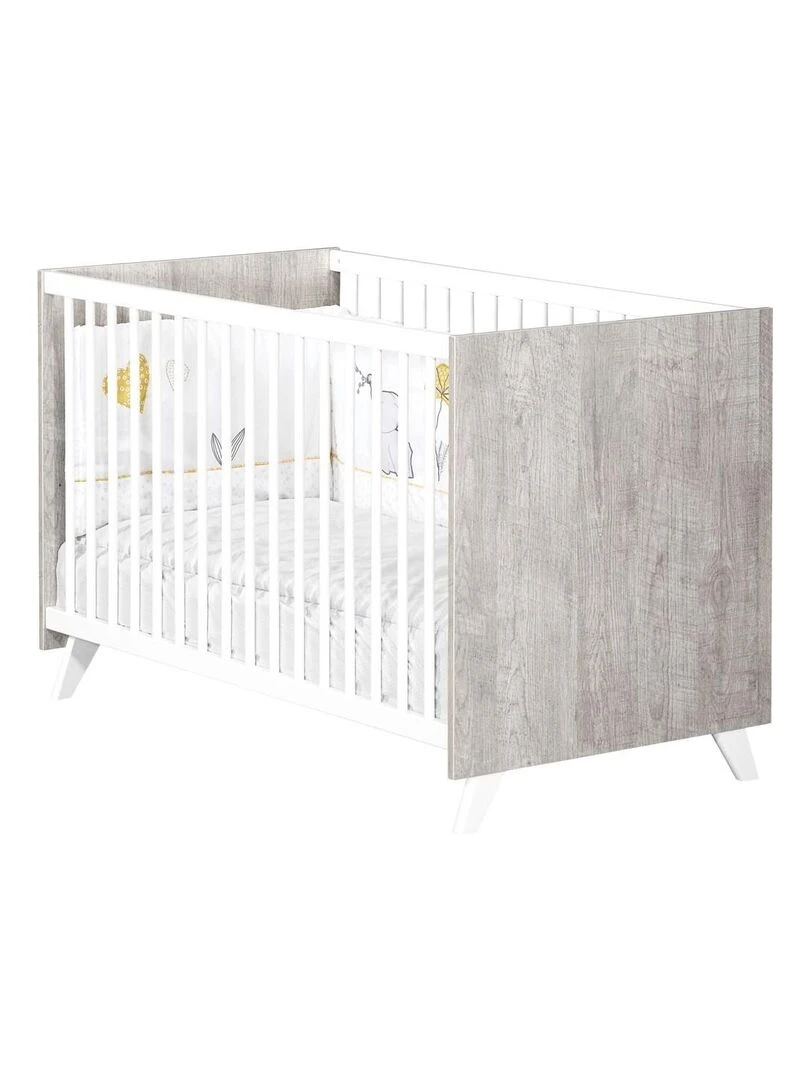Lit bébé SCANDI BABYPRICE Blanc Gris