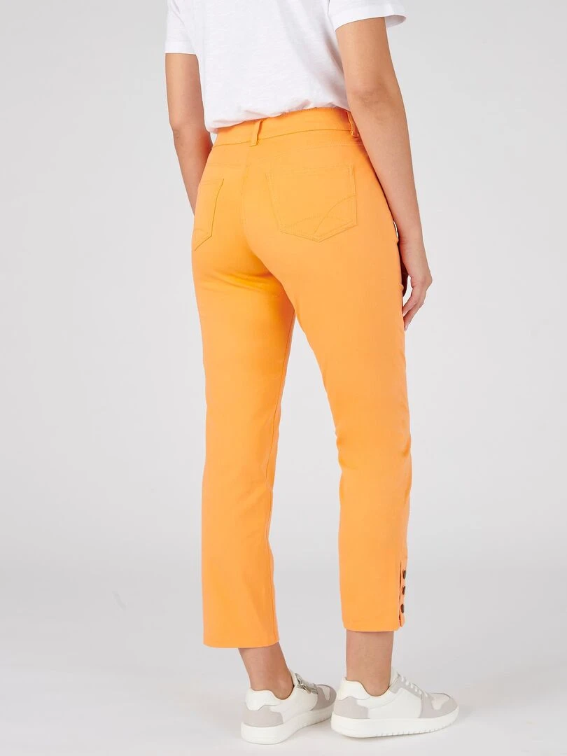 Pantalon 7/8ème boutons bas de jambes   Damart   Orange