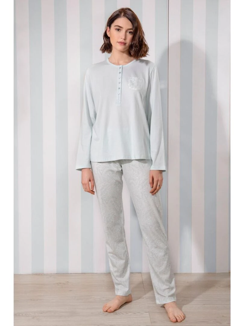 Tenue d'intérieur pyjama haut et pantalon Tapeta   Bleu turquoise
