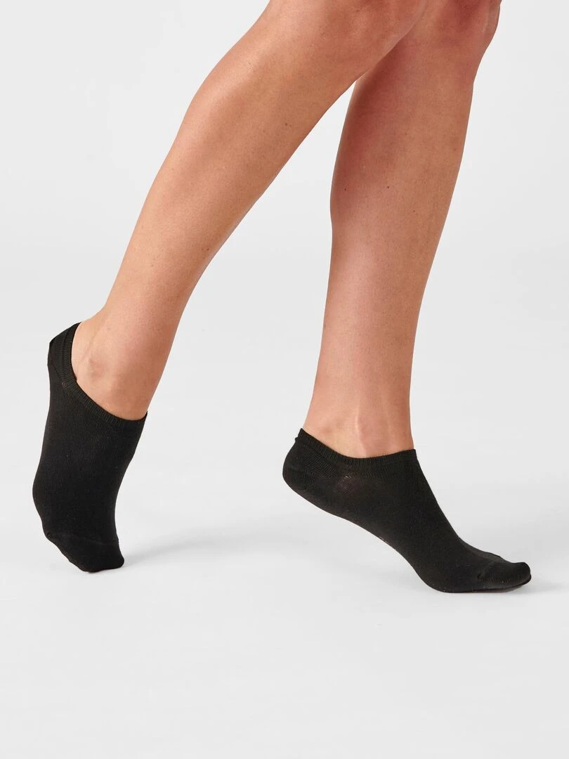 Lot de 2 paires de socquettes invisibles   Damart   Noir