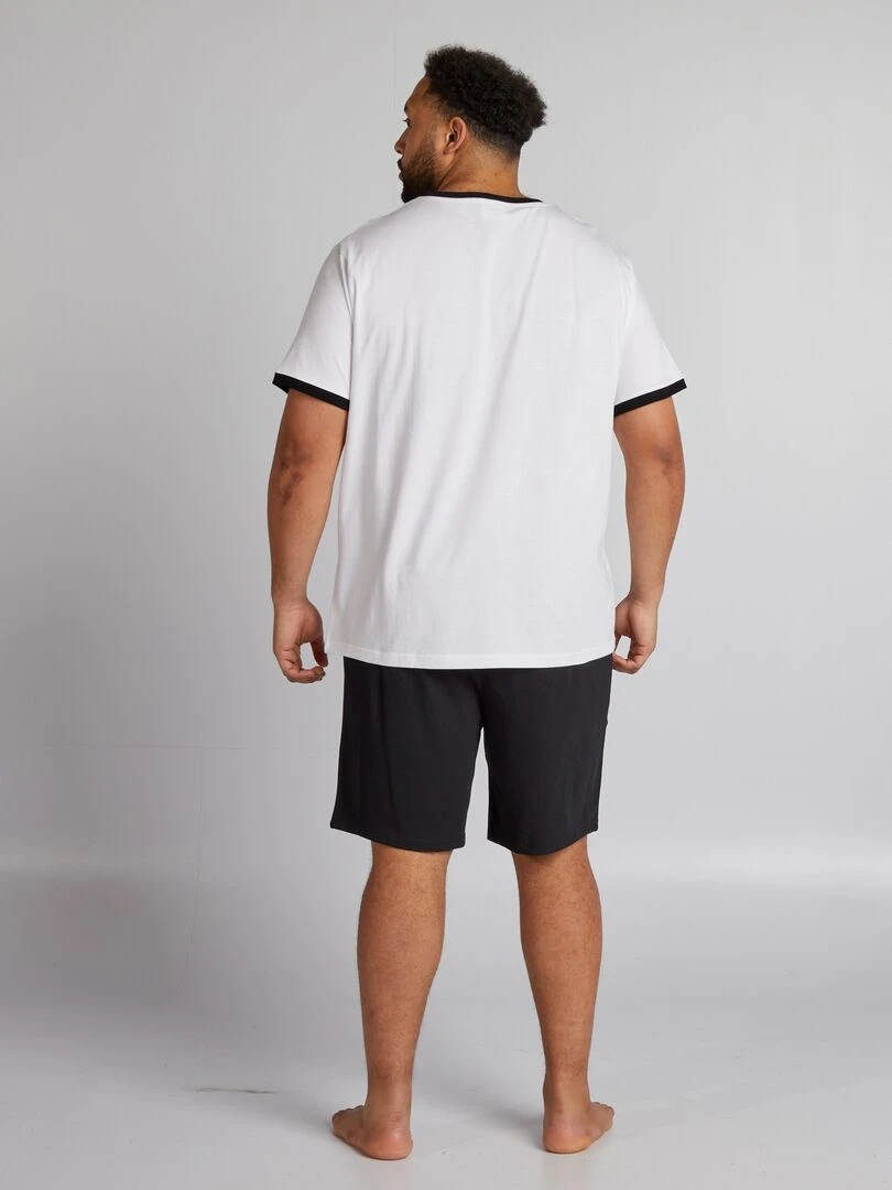 Pyjama court 'Mario' short + t shirt 2 pièces Noir