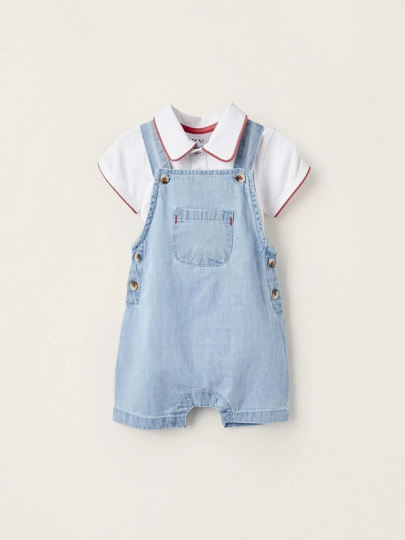 Body + Combinaison pour Nouveau Né ATLANTIC COMPANY Blanc