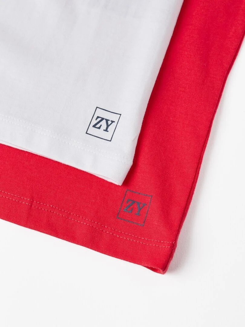 Pack 2 T shirts à manches longues pour garçon manches longues   Rouge