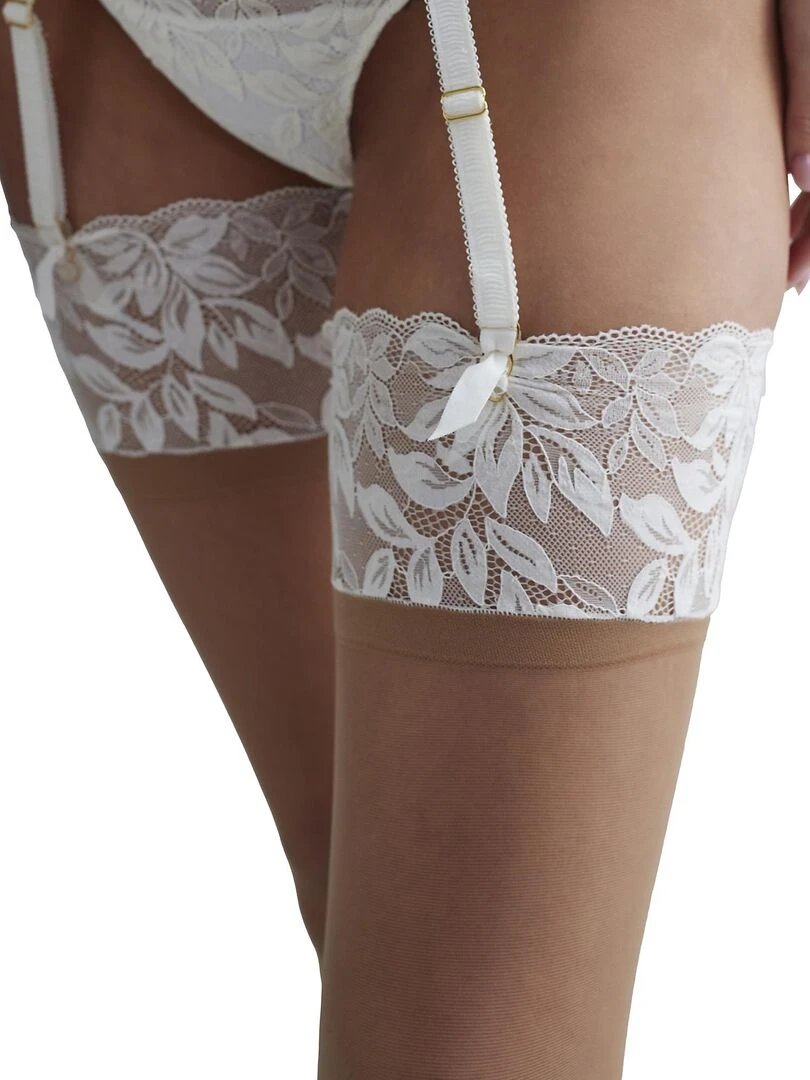 Bas autofixants Filipa Mariage   Beige