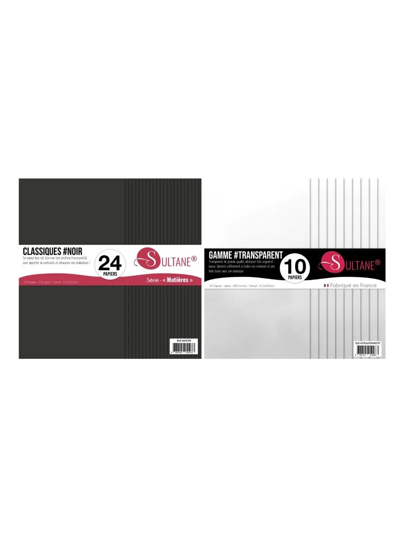 Packs Scrapbooking papier Noir et Transparent à embosser N/A