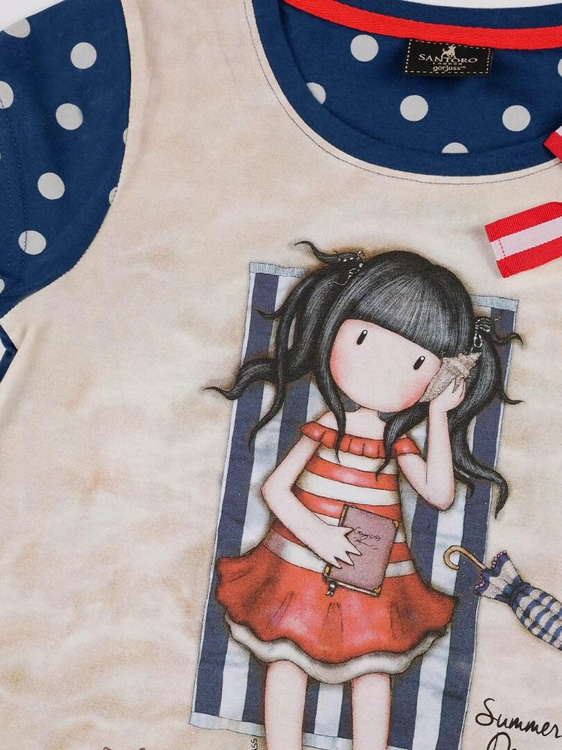 Pyjama short t shirt Summer Days Santoro marine   Bleu marine