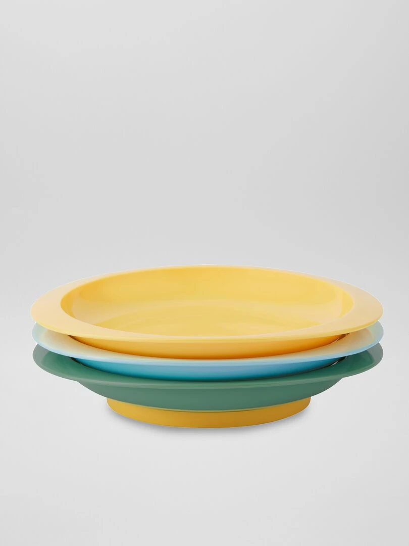 Lot de 3 assiettes 'Badabulle   Jaune/bleu/vert