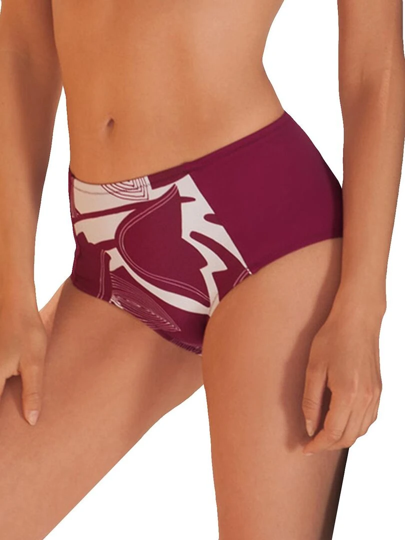 Bas maillot de bain taille haute Karpathos Bordeaux