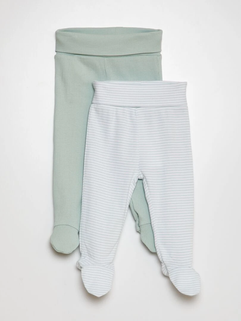 Lot de leggings en coton 2 pièces Bleu