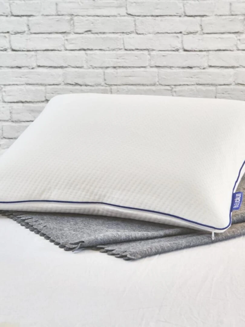 Bleu Câlin Oreiller ergonomique mémoire forme bio Blanc