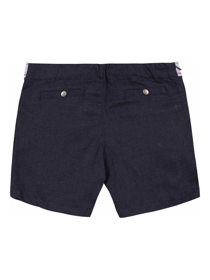 Short en Jean Intersaison Fille  Ceinture à Paillettes  POUPETTE   'LA FAUTE A VOLTAIRE'   Bleu foncé