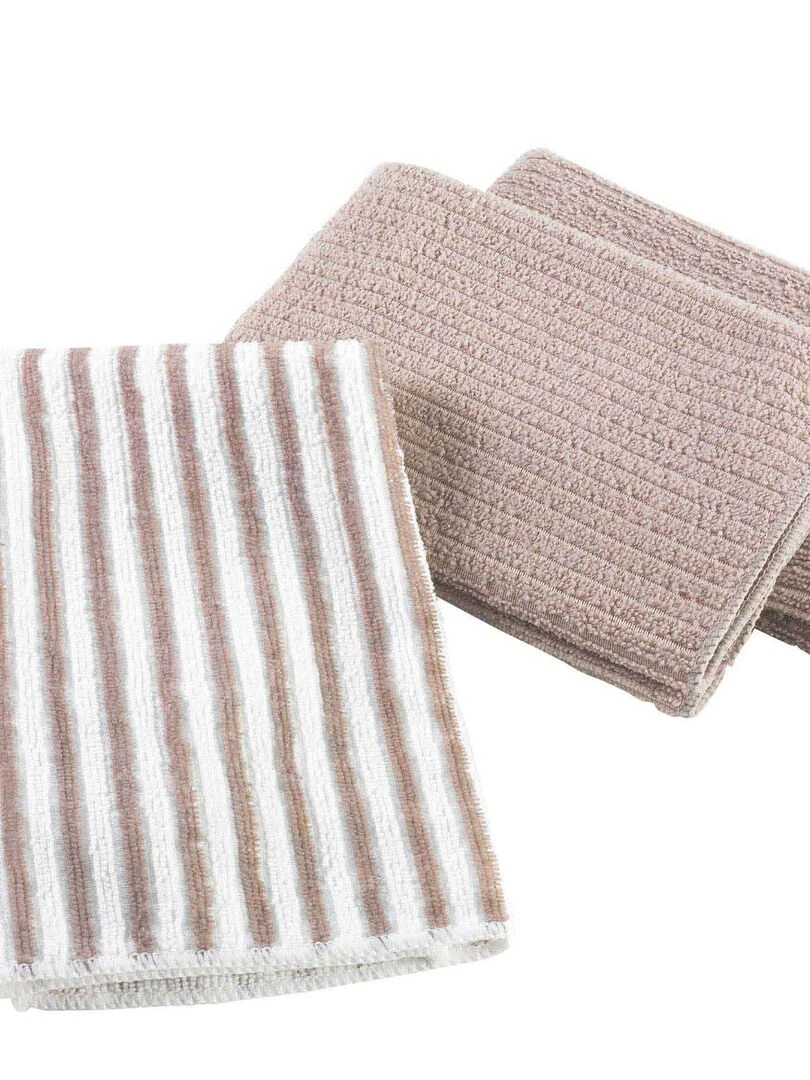 3 Torchons microfibre Collection Cuistot Gris taupe