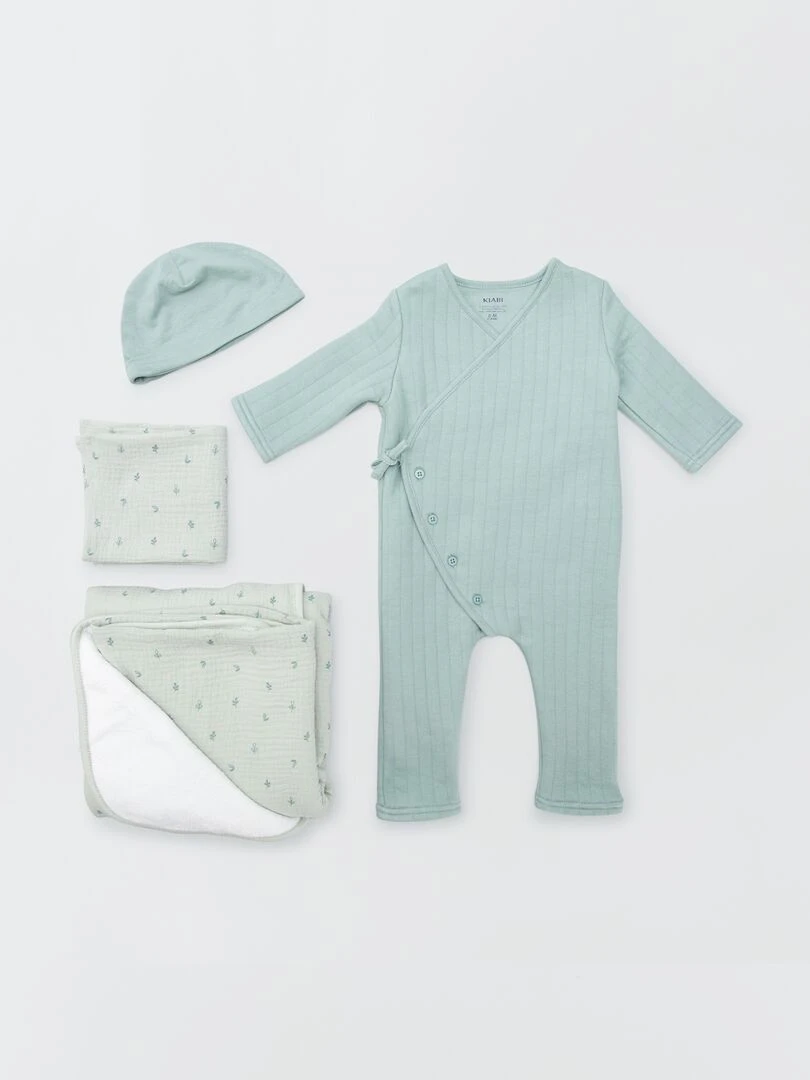 Box de naissance 'Welcome Baby' 4 pièces Mixte Vert