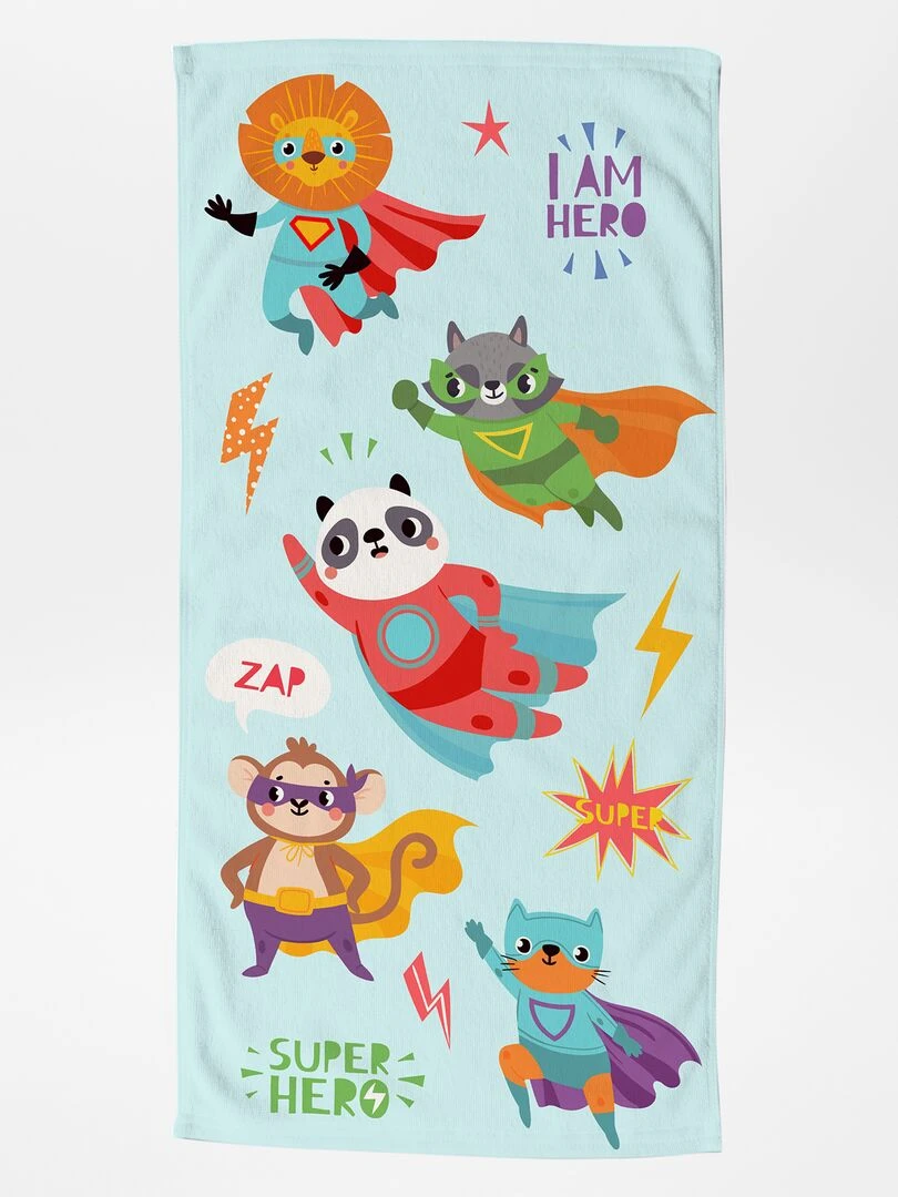 Drap de plage imprimé super héros Multicolore