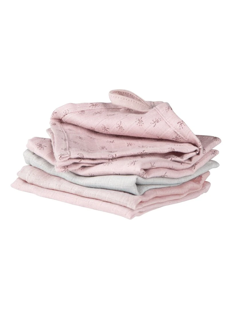 Lot de 5 Gants de Toilette "Lil Planet" Coton Bio Oekotex 'ROBA' Gris Rose