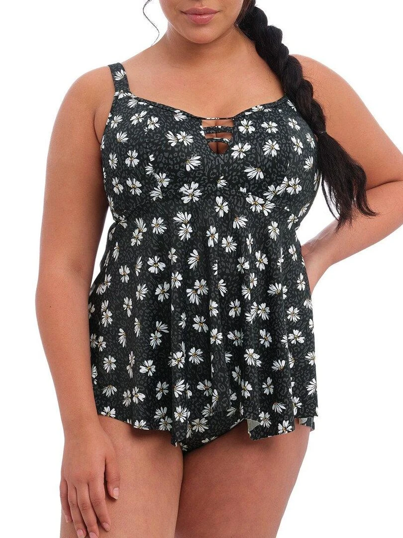 Haut de maillot tankini grande taille Plain Sailing   Noir