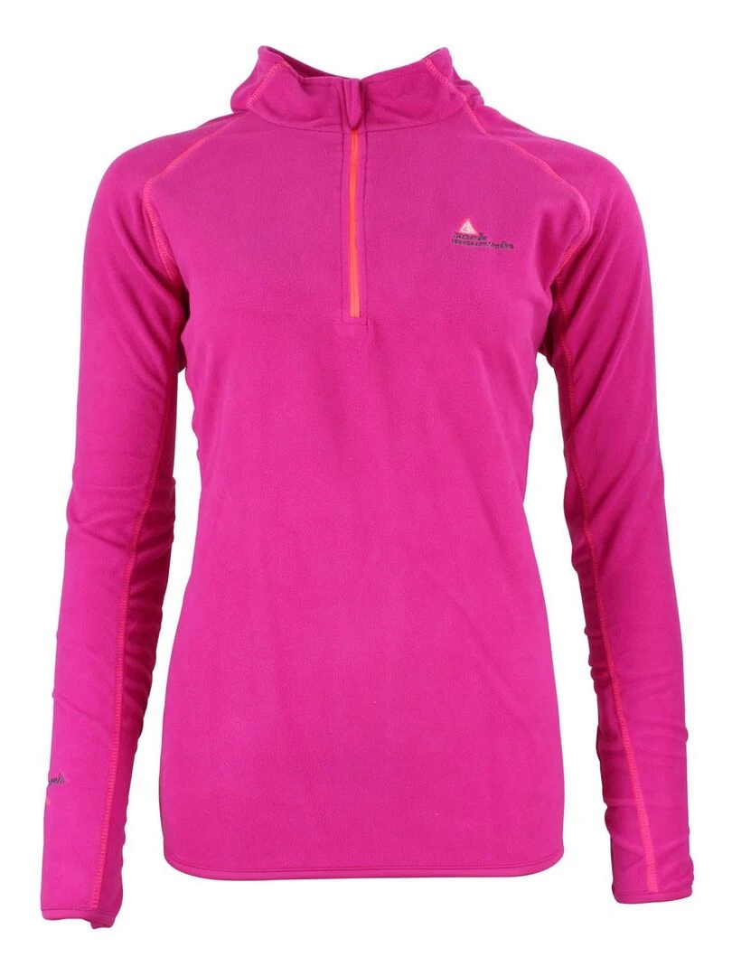 Sweat polaire 1/2 zip femme AFINE Rose fushia